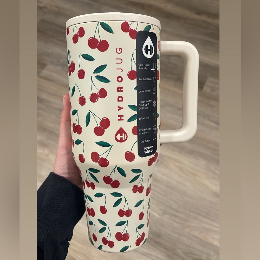 NWT HydroJug🍒 CHERRY 40oz Traveler Tumbler 🍒